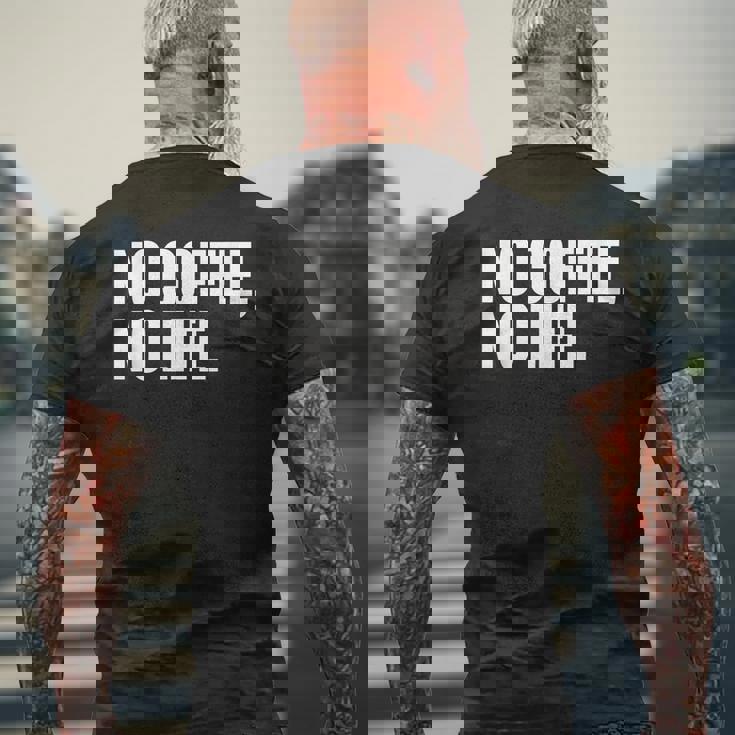 ノー・コーヒー・ノー・ライフ メンズTシャツ バックプリント 高齢者への贈り物