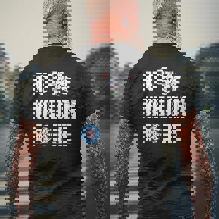 ノー麻雀ノーライフ 麻雀好き 麻雀 雀荘 麻雀ファン 麻雀サークル メンズTシャツ バックプリント 高齢者への贈り物