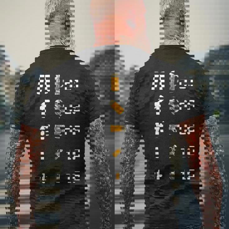 ハイボール 視力検査 バーボン おもしろ 酒飲み 酒好き 居酒屋 ウィスキー ハイボール好き メンズTシャツ バックプリント 高齢者への贈り物