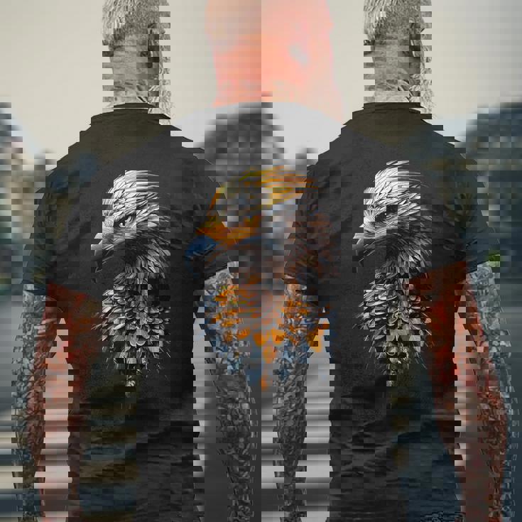 ハゲワシ 猛禽類 ハゲワシ スイートハゲワシ メンズTシャツ バックプリント 高齢者への贈り物