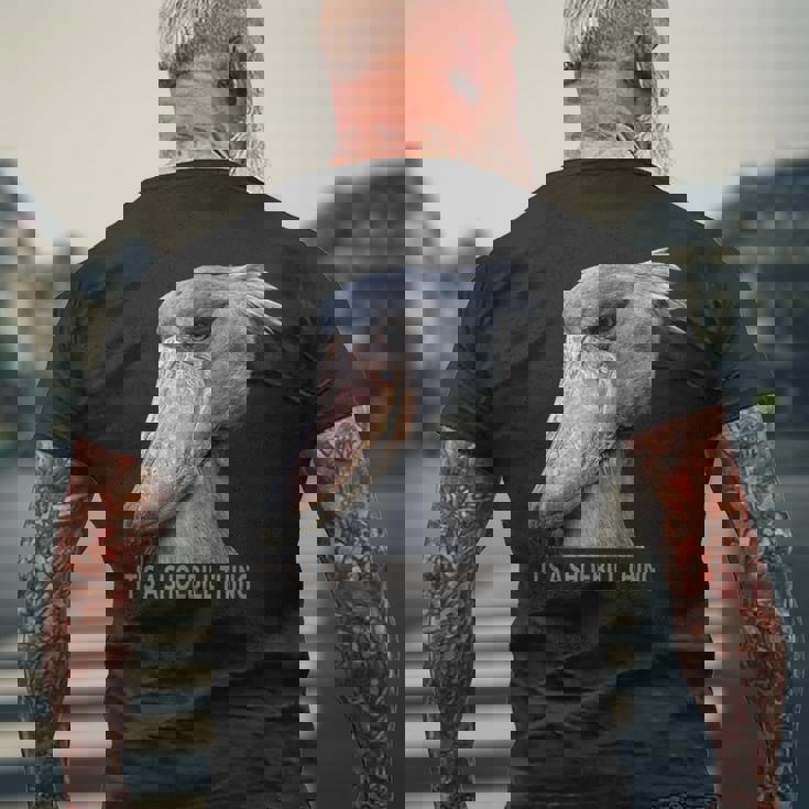 ハシビロコウそれはハシビロコウです メンズTシャツ バックプリント 高齢者への贈り物