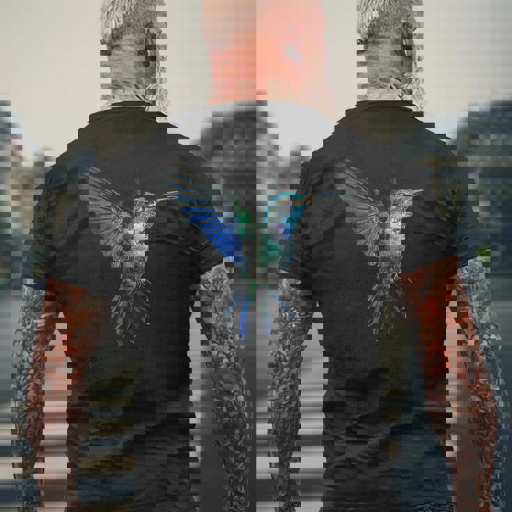 ハチドリ 鳥モチーフ 動物 イラスト ハチドリ メンズTシャツ バックプリント 高齢者への贈り物