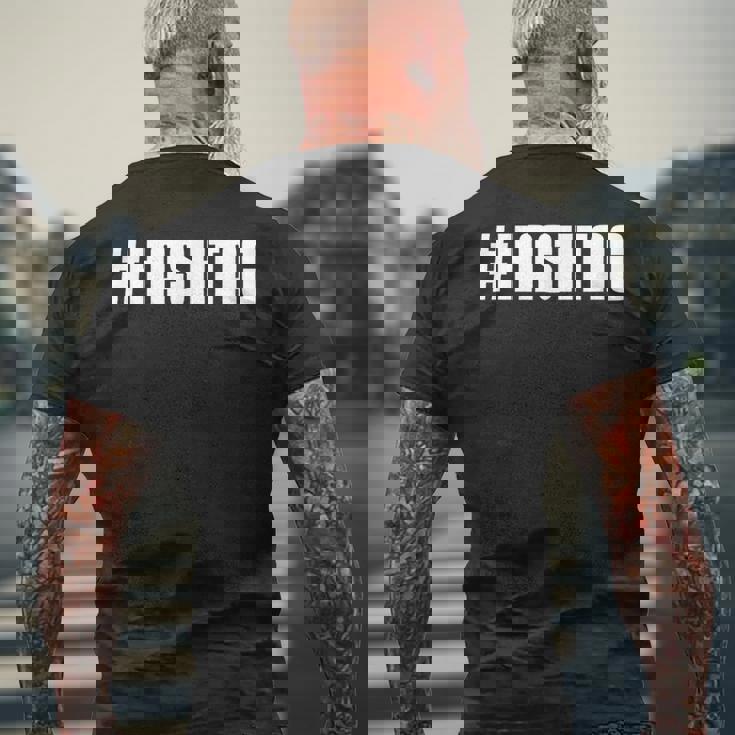 ハッシュタグ 面白いハッシュタグ メンズTシャツ バックプリント 高齢者への贈り物