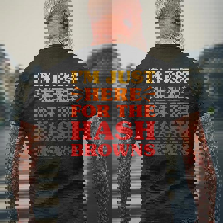 ハッシュブラウンズ I Love Hash Browns面白い食べ物 ハッシュブラウンズ好き メンズTシャツ バックプリント 高齢者への贈り物