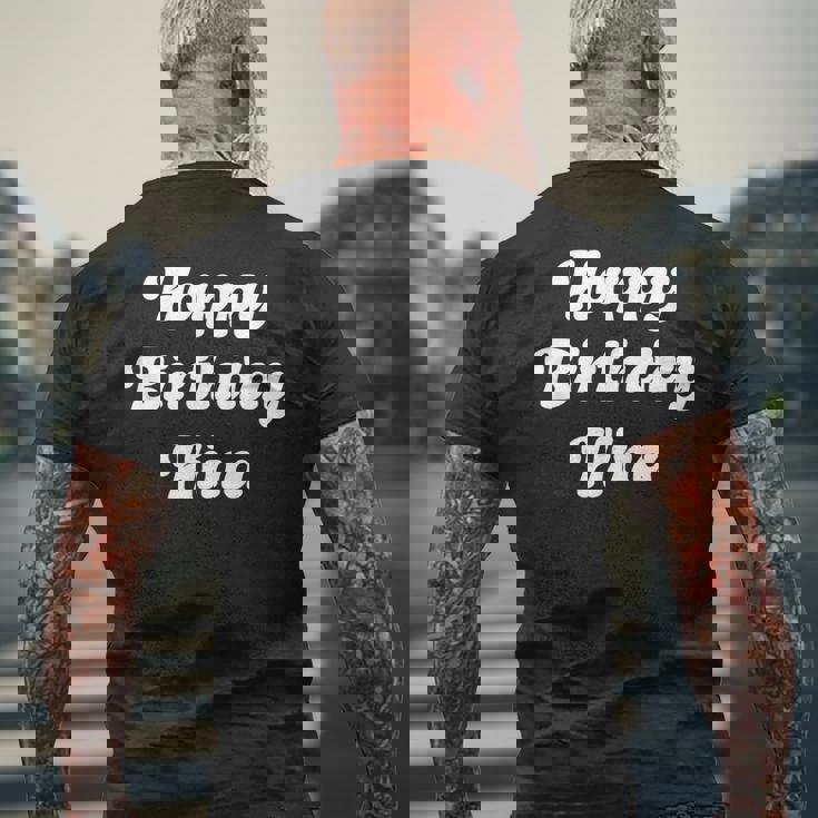 ハッピーバースデー ひな メンズTシャツ バックプリント 高齢者への贈り物