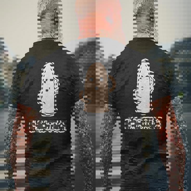 ハニワ くん 埴輪【ゆるフレンズ】踊るはにわ 歴史土器 キャラクター かわいい イラスト メンズTシャツ バックプリント 高齢者への贈り物