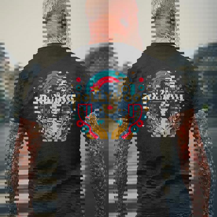 ハリウッド映画スター レトロ 黄金時代 映画 シネマ メンズTシャツ バックプリント 高齢者への贈り物