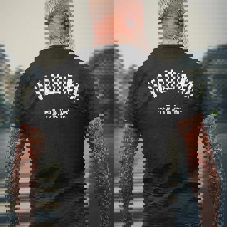 ハレイワ ビーチ ハワイ ロゴ メンズTシャツ バックプリント 高齢者への贈り物