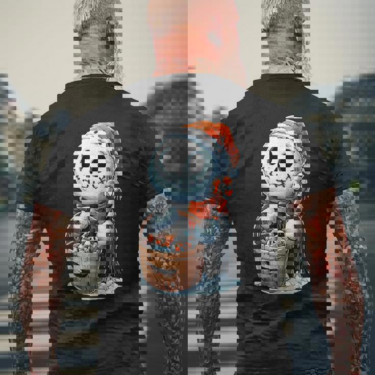 ハロウィン 雪だるま コスチューム ゴースト 動物 ブーー 不気味 メンズTシャツ バックプリント 高齢者への贈り物