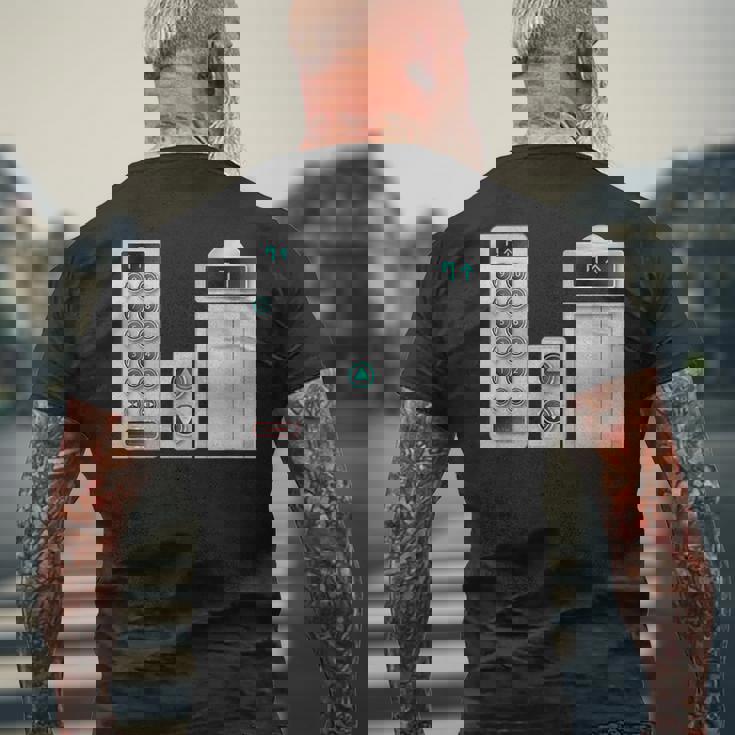 ハロウィンコスチューム、クールなエレベーターボタンアート メンズTシャツ バックプリント 高齢者への贈り物