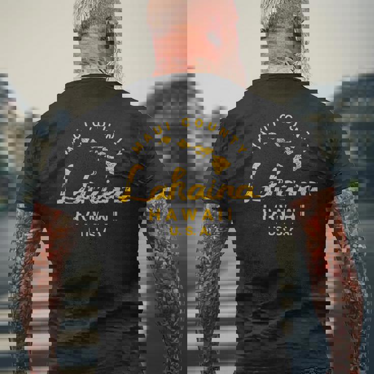ハワイ ラハイナ マウイ ハワイ諸島 ヴィンテージ メンズTシャツ バックプリント 高齢者への贈り物
