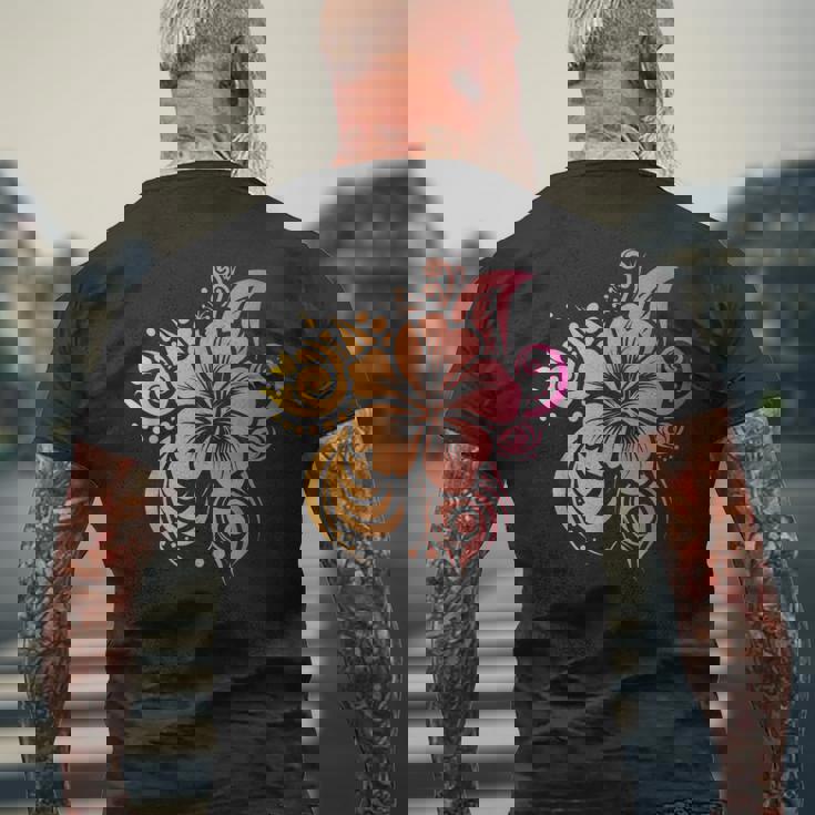 ハワイアン トライバル ハイビスカスシャツ ハワイアン トライバル メンズTシャツ バックプリント 高齢者への贈り物