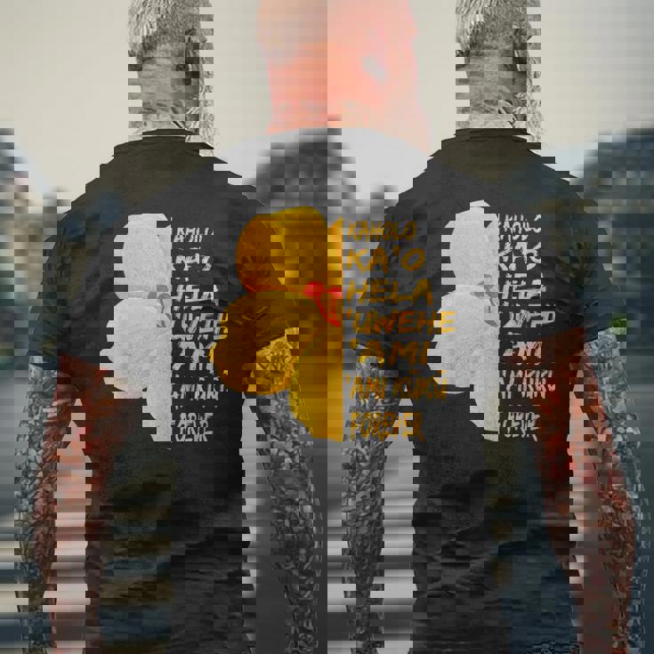 ハワイアン フラダンサー ワヒネ フラダンス ベーシック ステップ メンズTシャツ バックプリント 高齢者への贈り物