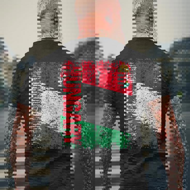 ハンガリー 旗 大 国旗 メンズ レディース キッズ ハンガリー メンズTシャツ バックプリント 高齢者への贈り物