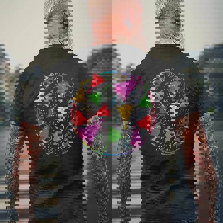 ハンドベルの色 メンズTシャツ バックプリント 高齢者への贈り物