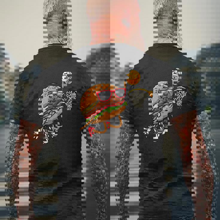 ハンバーガー バスケットボール ファーストフード バスケットボール選手 メンズTシャツ バックプリント 高齢者への贈り物