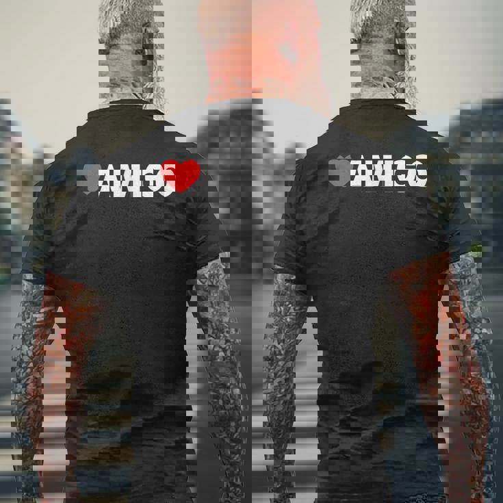 ハート アミーゴ ミニマリストのラブスタイル メンズTシャツ バックプリント 高齢者への贈り物