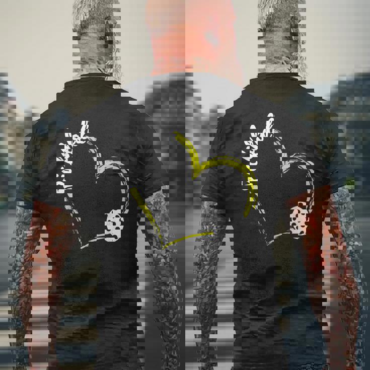 ハート ピックルボール ラブパドル スポーツ ピックルボール メンズTシャツ バックプリント 高齢者への贈り物