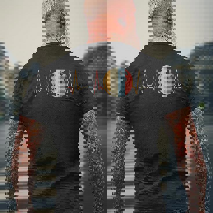 ハートビートボウリングボール メンズTシャツ バックプリント 高齢者への贈り物