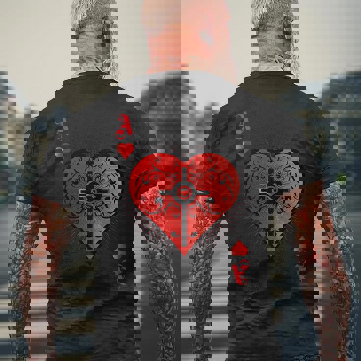 ハートポーカーエースi テキサスホールデムカジノカードケース ポーカー 長袖tシャツ メンズTシャツ バックプリント 高齢者への贈り物