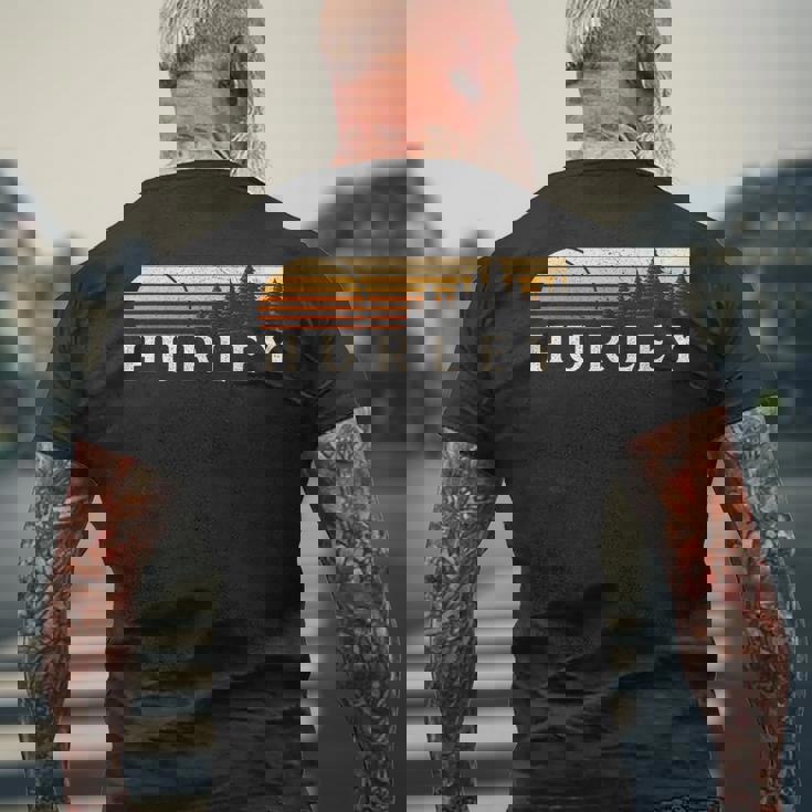 ハーレー Co ヴィンテージ エバーグリーン サンセット 80年代 レトロ メンズTシャツ バックプリント 高齢者への贈り物