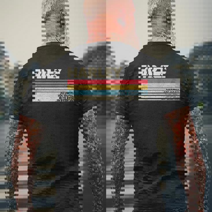 ハーレー 名前入り レトロ ヴィンテージ 70年代 80年代 90年代 誕生日 メンズTシャツ バックプリント 高齢者への贈り物