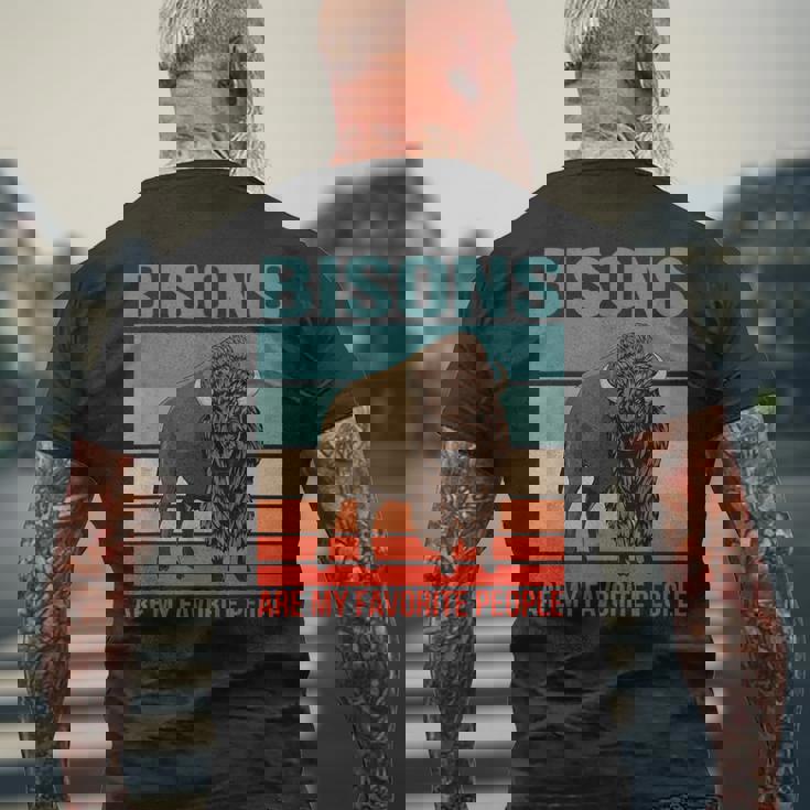 バイソン私の好きな人たち ウィズエント バイソン メンズTシャツ バックプリント 高齢者への贈り物