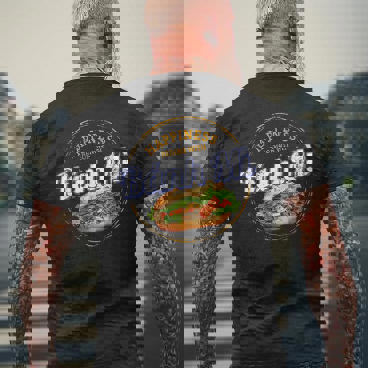 バインミー 屋台の食べ物 バゲット ヴィンテージ ベトナム レトロ お土産 メンズTシャツ バックプリント 高齢者への贈り物