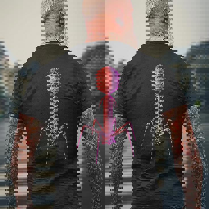 バクテリオファージ・ファージウイルス メンズTシャツ バックプリント 高齢者への贈り物