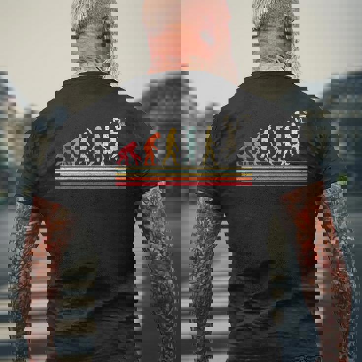 バスケットボール選手のためのレトロなバスケットボールエボリューションダンキング。 メンズTシャツ バックプリント 高齢者への贈り物