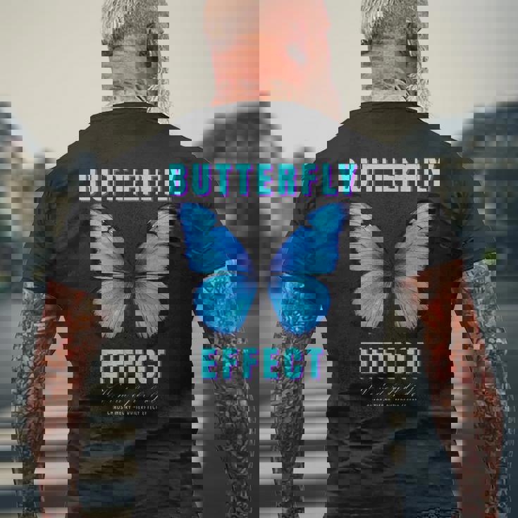 バタフライエフェクトtシャツ テクノフェスティバル Tekk バタフライ メンズTシャツ バックプリント 高齢者への贈り物