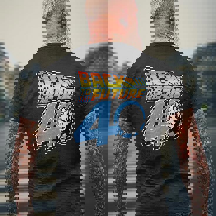 バック・トゥ・ザ・フューチャー 40周年記念時計塔ロゴ メンズTシャツ バックプリント 高齢者への贈り物