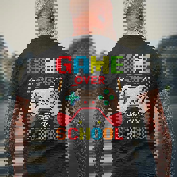 バック・トゥ・スクール-ゲームオーバーバック・トゥ・スクール メンズTシャツ バックプリント 高齢者への贈り物