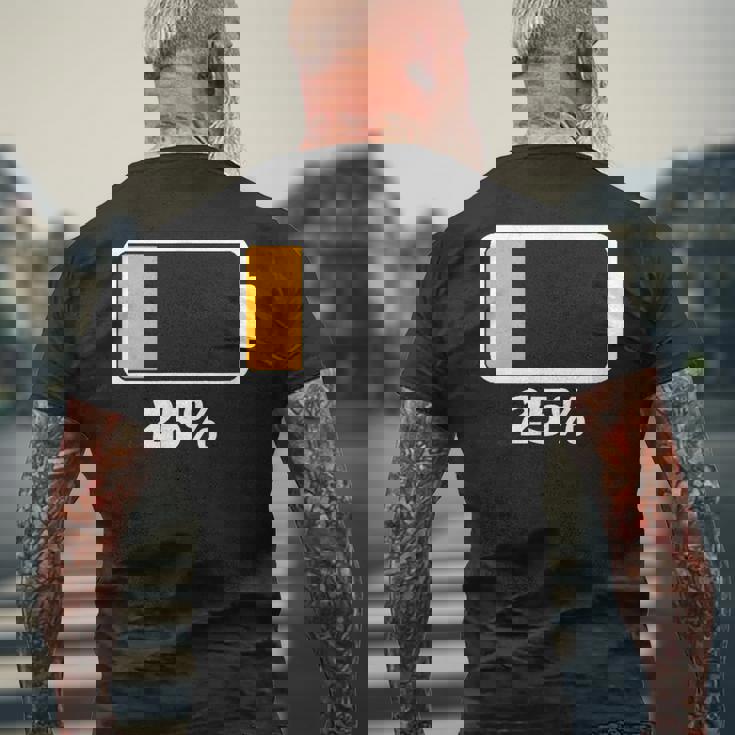 バッテリー25 残り25 バッテリーtシャツバッテリー低 メンズTシャツ バックプリント 高齢者への贈り物