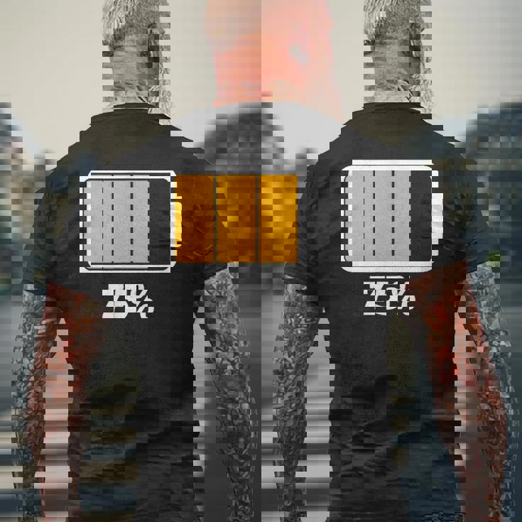 バッテリー75残り75バッテリーフルtシャツバッテリー低 メンズTシャツ バックプリント 高齢者への贈り物