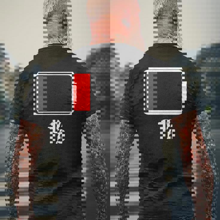 バッテリー残り1バッテリーデッドtシャツバッテリー低下 メンズTシャツ バックプリント 高齢者への贈り物