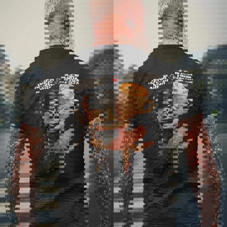 バレリーナ カプチーナ カプチーノ アサシーノ イタリアン ブレイン メンズTシャツ バックプリント 高齢者への贈り物