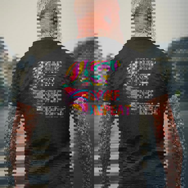 バレーボール バンプセット スパイク ラインマン ビーチ バレースポーツ アスリート メンズTシャツ バックプリント 高齢者への贈り物