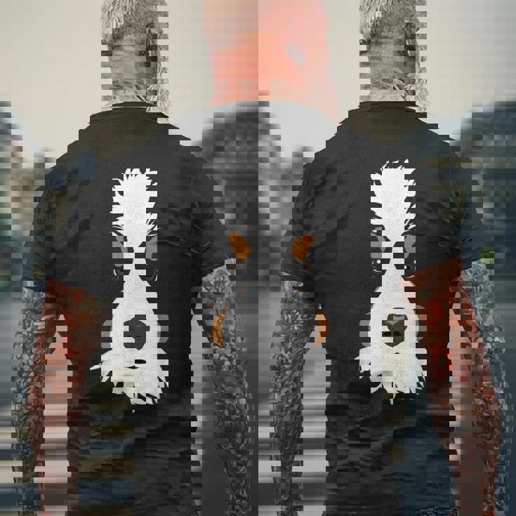 バーニーズマウンテンドッグの子犬 メンズTシャツ バックプリント 高齢者への贈り物