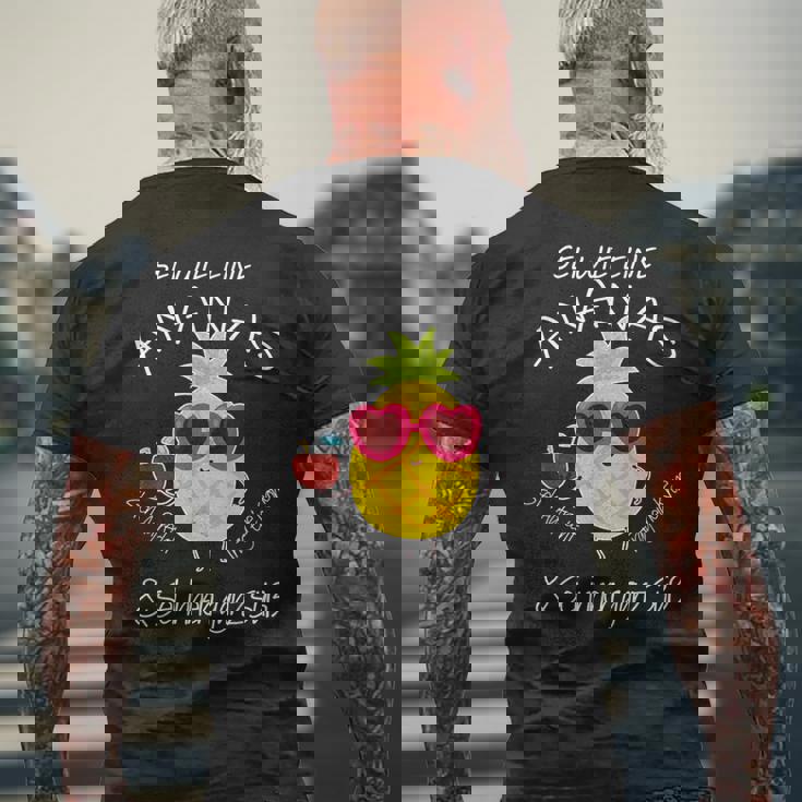 パイナップル サングラス アロハ ビーチ ハワイアン ハワイ メンズTシャツ バックプリント 高齢者への贈り物