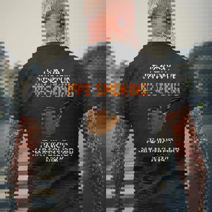パイプスモーキング スマートピープル パイプスモーキング メンズTシャツ バックプリント 高齢者への贈り物