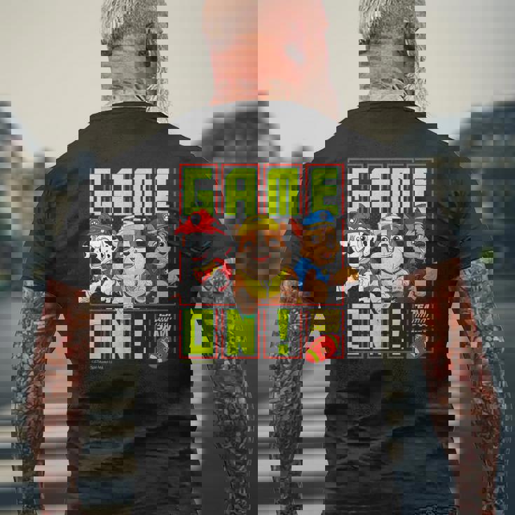 パウパトロール フットボールチーム パウゲームオン メンズTシャツ バックプリント 高齢者への贈り物