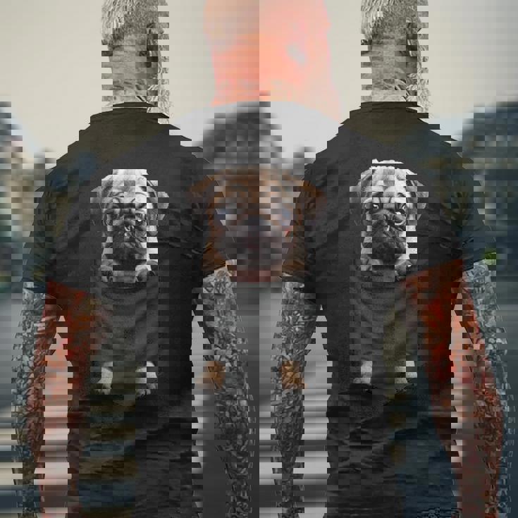 パグ 面白いtシャツ イヌ ポケット わんこ メンズ 犬好き グッズ かわいい おもしろ 面白い 服 ネタ メンズTシャツ バックプリント 高齢者への贈り物