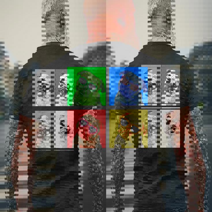 パグ 面白いtシャツ 犬 かわいい メンズ 子供 おもしろ 服 雑貨 グッズ ネタ わんこ イヌ 黒パグ メンズTシャツ バックプリント 高齢者への贈り物