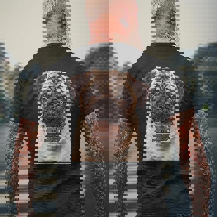 パグチョコレート メンズTシャツ バックプリント 高齢者への贈り物