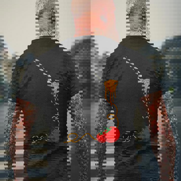 パスタスパゲッティトマトヌードル イタリアンフード メンズTシャツ バックプリント 高齢者への贈り物