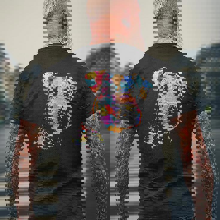 パステルペイント エアデールテリアポートレート メンズTシャツ バックプリント 高齢者への贈り物