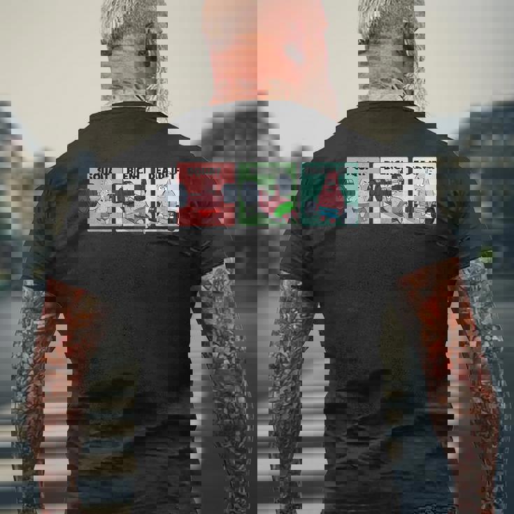 パトリック スクワット、ベンチ、デッドリフト 面白いパワーリフティング メンズTシャツ バックプリント 高齢者への贈り物