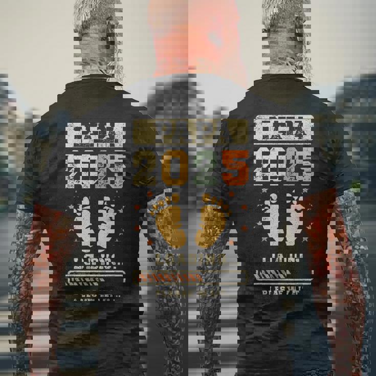 パパ 2025 ローディング 出産発表 これからパパになる人 メンズTシャツ バックプリント 高齢者への贈り物