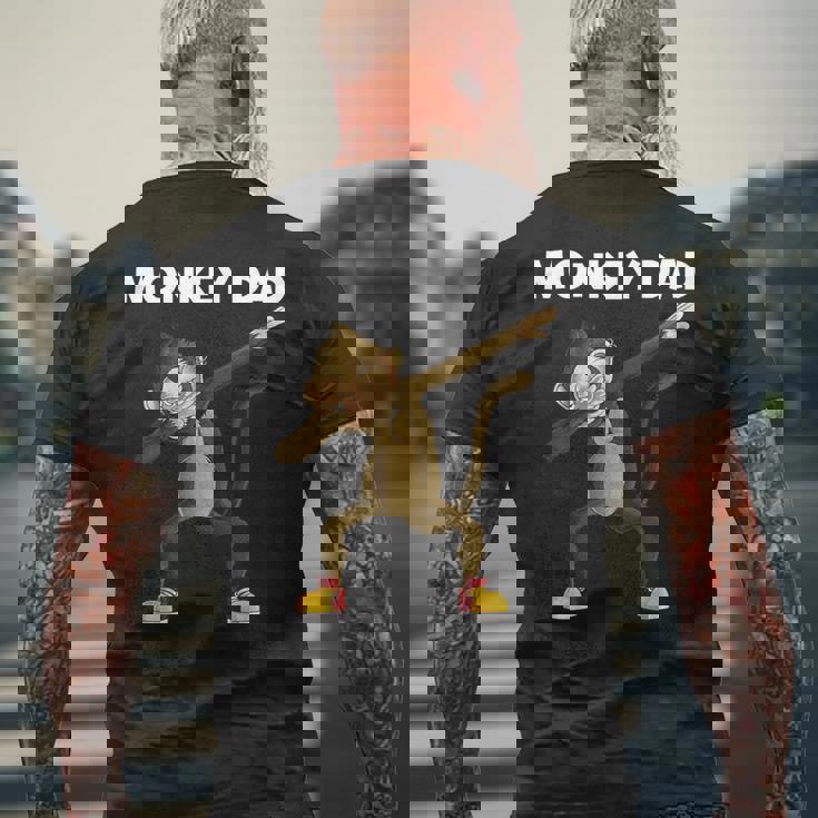 パパ・ゴリラ猿 チンパンジー 動物 かわいい猿 ギフト メンズTシャツ バックプリント 高齢者への贈り物